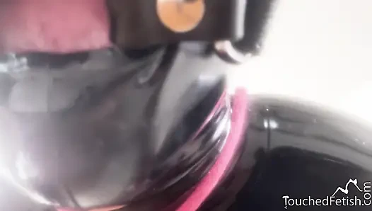 Touchedfetish - lastik ve lateks fetiş çift - sert ve sert bdsm - şaplak ve gırtlağına kadar