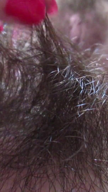 Spectacular moment from "Closeup hairy pussy play with mirror and big clit"