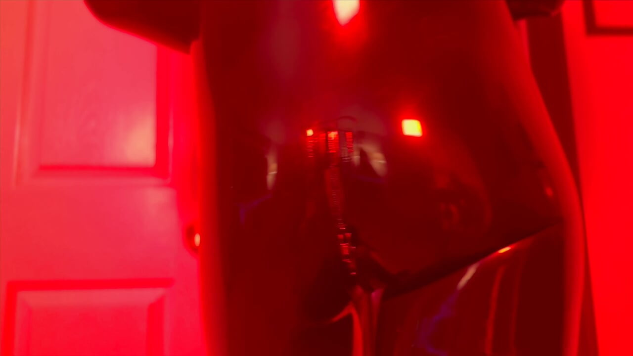 Red latex slow mow POV