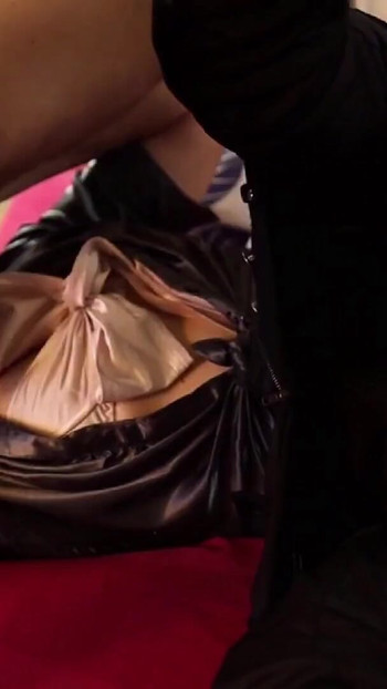Key moment from "2380Eo (02) - French Amateur Slut, Clothed Sex, Satin Lingerie, Deepthroat, Rimming, Doggystyle, Closeup,"