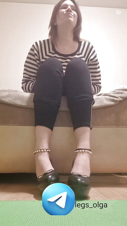 The girl makes you lick your feet and shoes. Sweet femdom