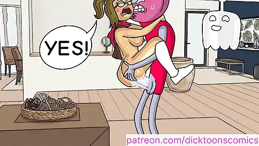 Все трахнули Эйлин, кроме Бенсона, он трахает ее и кончает внутрь. - регулярное шоу мультяшной пародии