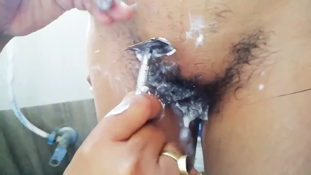 Shaving my Super Hairy Indian Girlfriends Pussy and Armpits