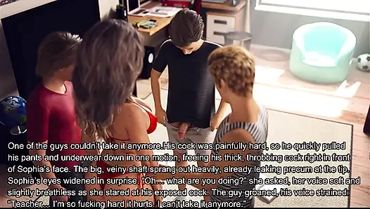Настоящая трахающаяся жена и мачеха София соблазняет студентов и промокла от спермы