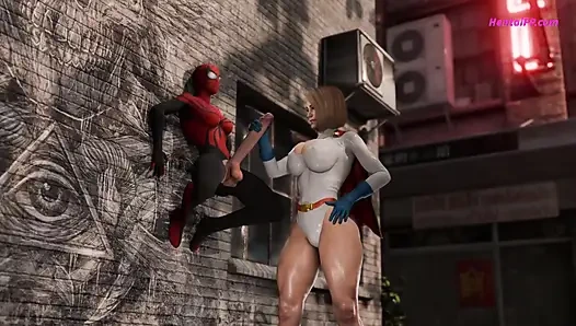 Güçlü kız domalıyor, örümcek adam arkada - çağlar için bir geçit