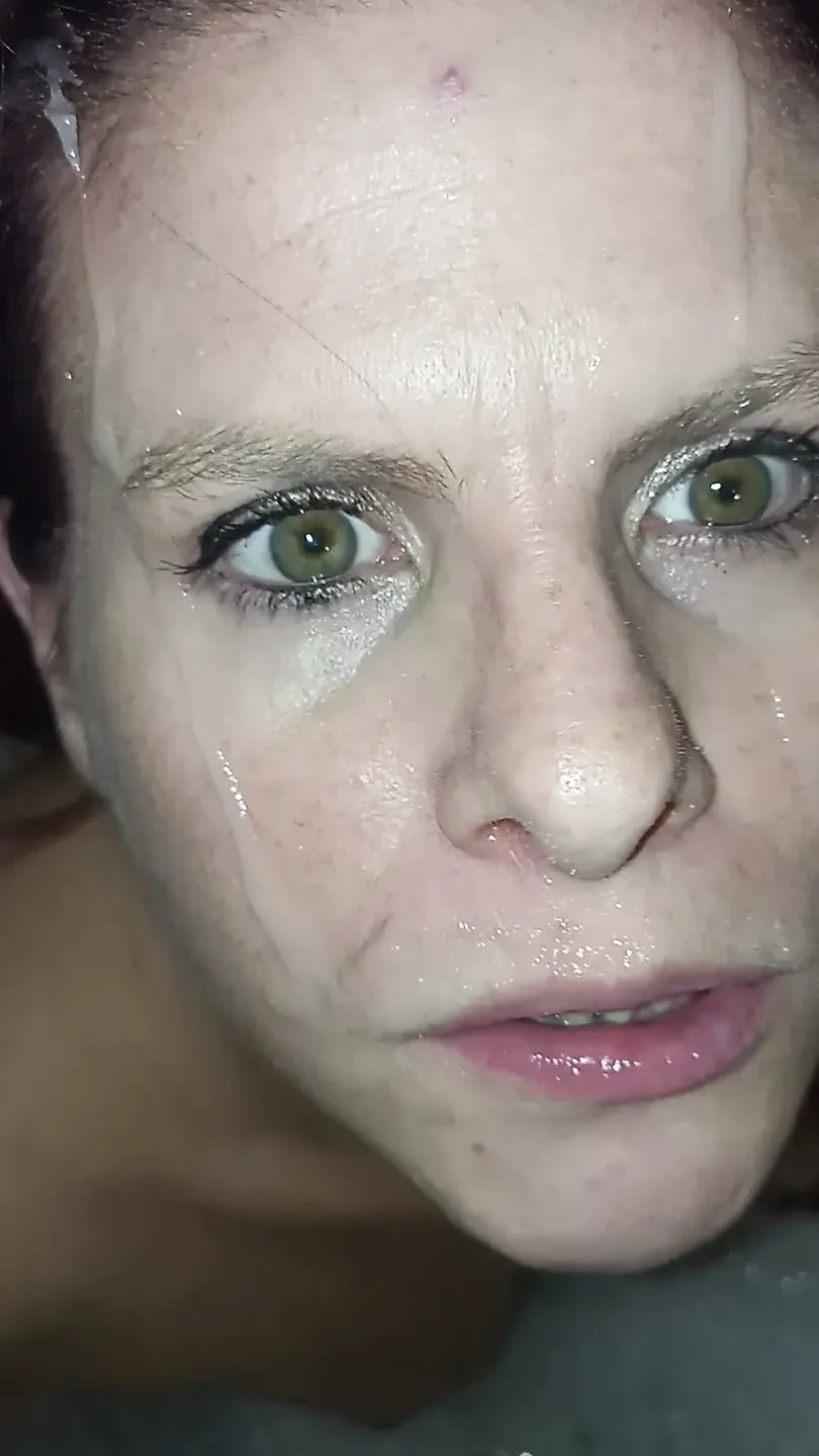 Jade in the bathroom sucks cum on my face