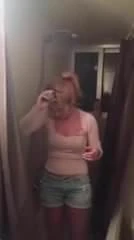 sexy girl shaves her head in front of her friends