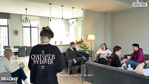 Backstage! Petite Sasha Paige and Her Cuckold Boyfriend on the Set of Anal Rough Porn with Ass-to-mouth Fucking!