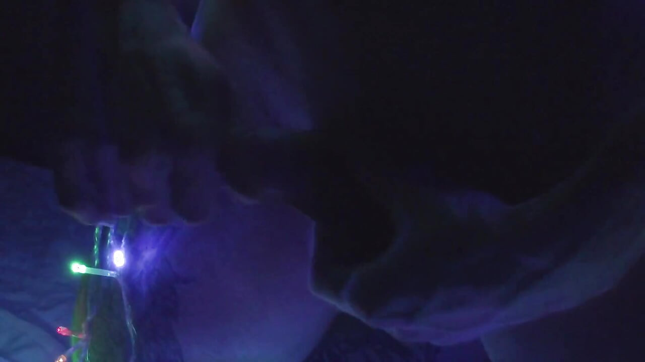 Jerking off in Christmas Lights