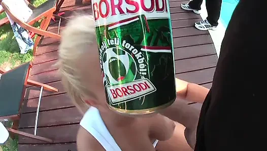 Wild Pool Party Orgy with Blondes Sucking Big Cocks