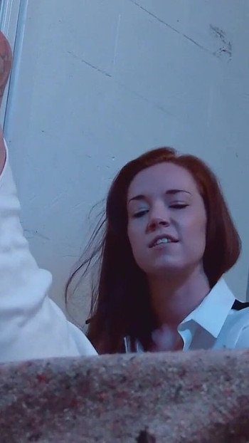 Iconic moment from "Nymphomaniac Ginger Female Police woman Candi Fucks in Prison"