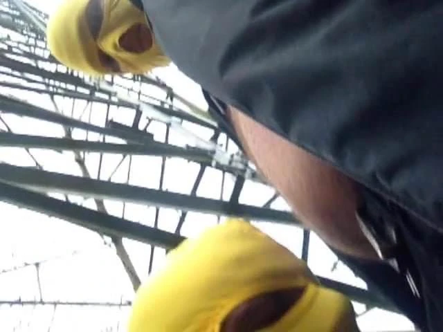 Slave tied outdoor, sucking my cock