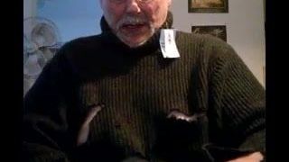 Flashing Cock While Cutting A Brand New Turtleneck sweater