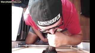 Black cock lover barebacked in gloryhole homemade video