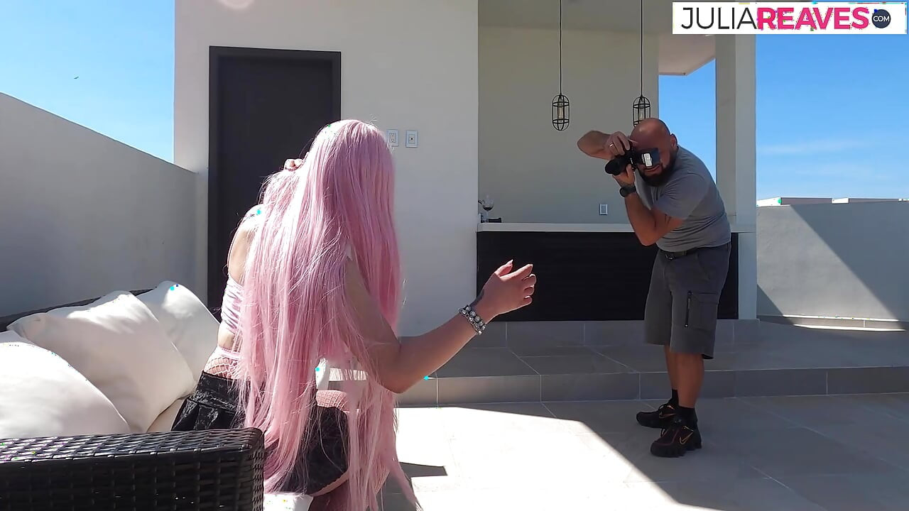 Blonde babe gags on a huge cock then rides it to a mouth cumshot