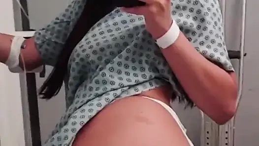 Busty Big Ass Quarantined Teen Almost Caught Masturbating in Hospital Room