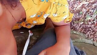 Outdoor hard fuck stepmother and stepson