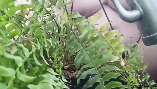 Stepmom makes video for stepson's friend teaching gardening part 01