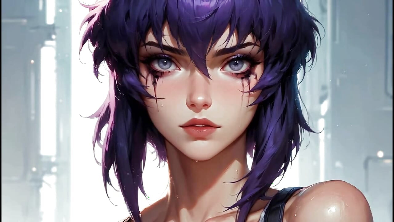 Cyberpunk cyborg κορίτσι διασκεδάζει
