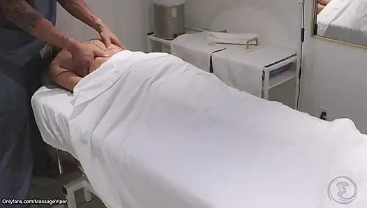 Real Massage Therapist Gets Sucked and Fucked by Fit Blonde Client