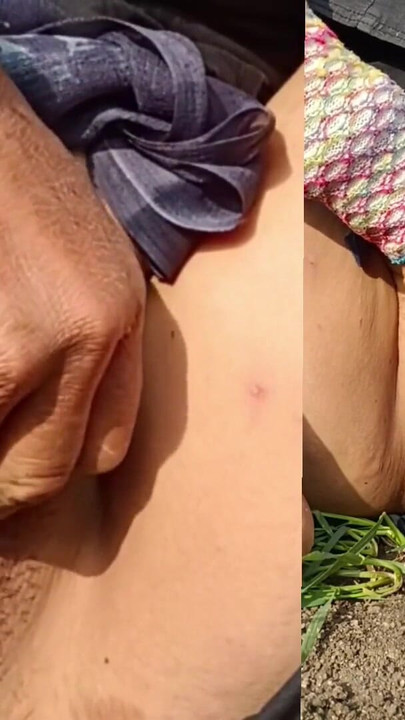 Big sister-in-law in the field, fingers in her pussy, the jungle field open, the open field, everyone's open open. | Clip 1