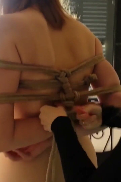 Hot teen gets bonded while naked on the bed