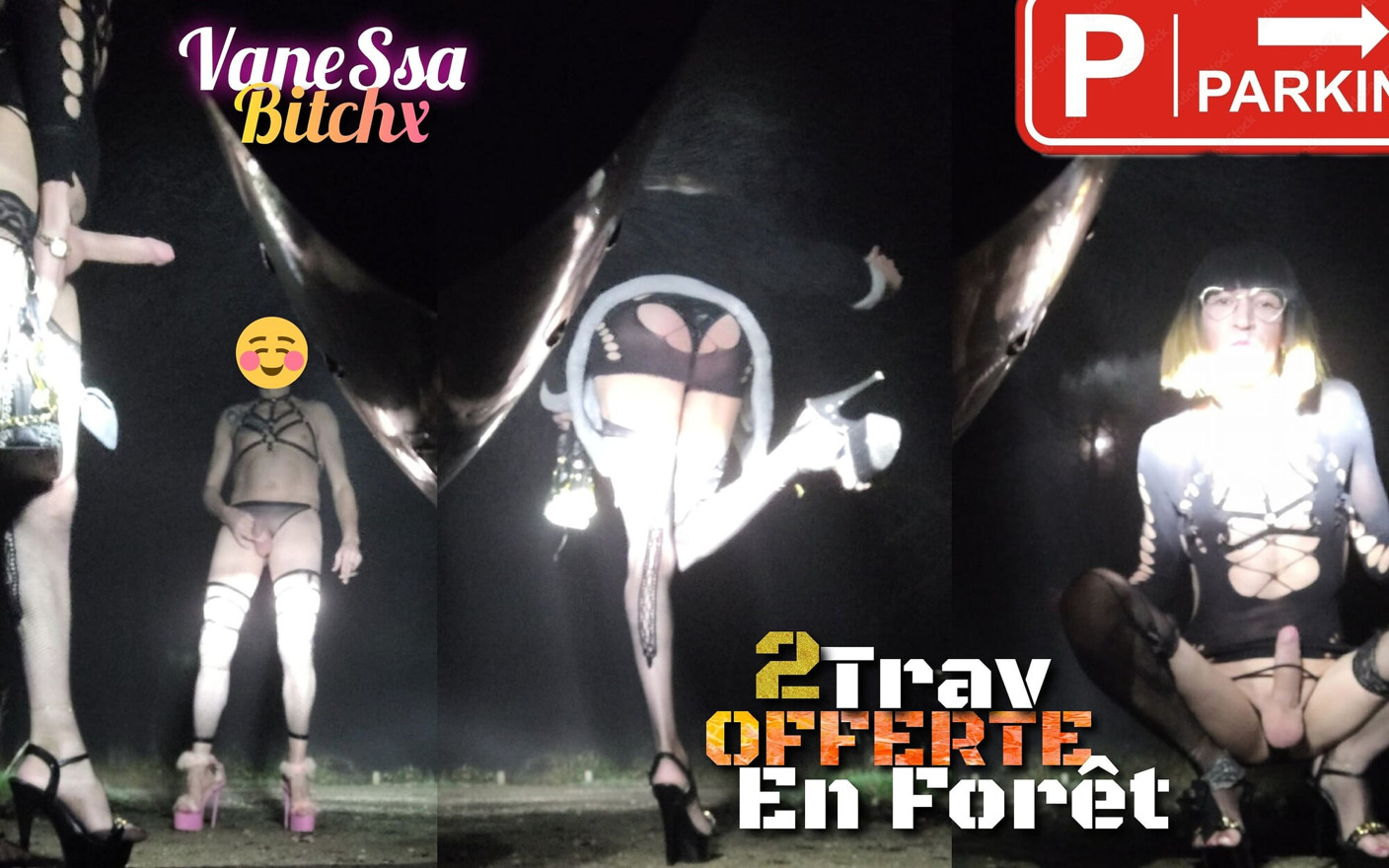 2 French Transvestites Offered in the Forest