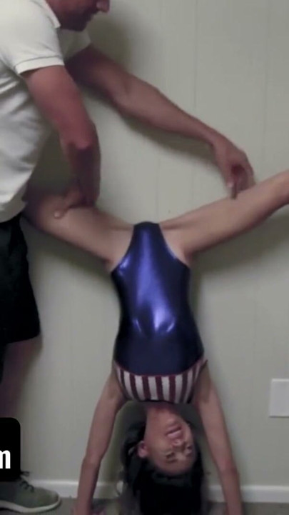 Little Asians - Petite Gymnastic Girl Jasmine Grey Stretched And Flexed By Perv Coach On His Desk | Clip 1
