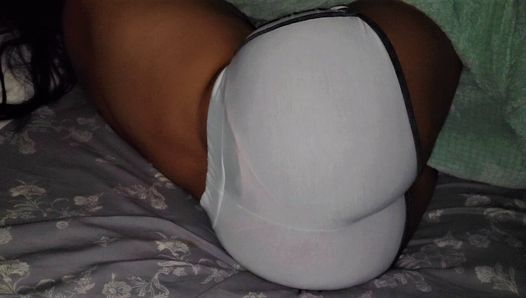 Perverted stepson enters his stepmother's room and ends up pouring milk on her lycra