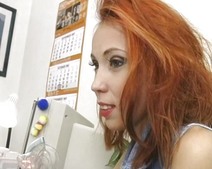 Redhead German slut in nylons gets her cunt banged hard by a doctor
