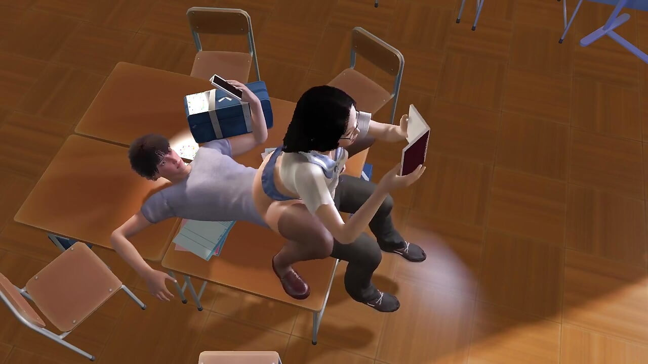 Une Asiatique étudie sur son ami : hentai 3D