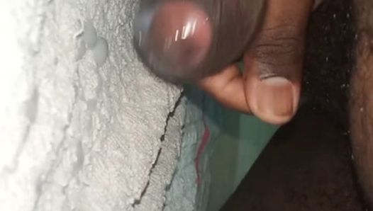 Big Black Cock, Hard Masturbation and Cumshot in Bed