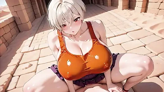 Büyük memeli sarışının güneşle dolması planlanıyor haha