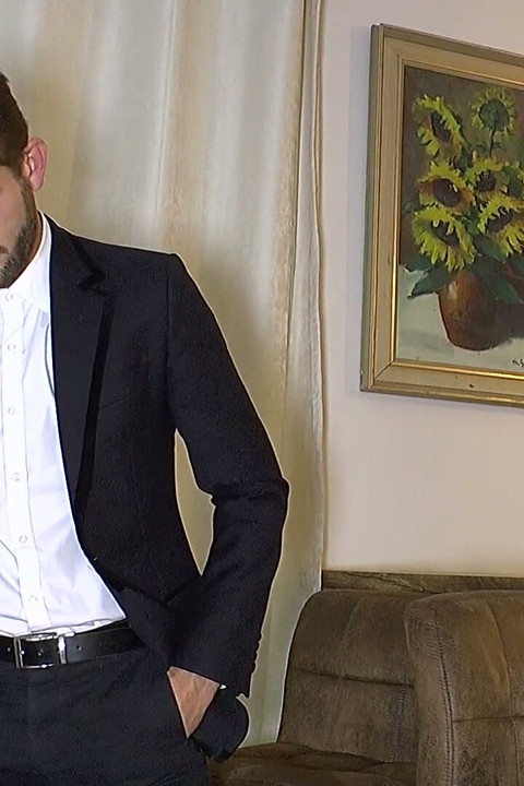 Managerial Control: Businessman Boman Steps Barefoot on Slave Ben