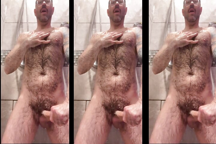 Handsome hairy hung shower bator horny at the gym needed to edge and sperm for my guys