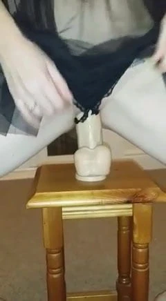 extra wide flesh dildo front view