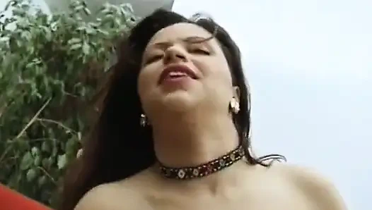 Stockinged lesbian sluts playing with sex toys and double dildoing