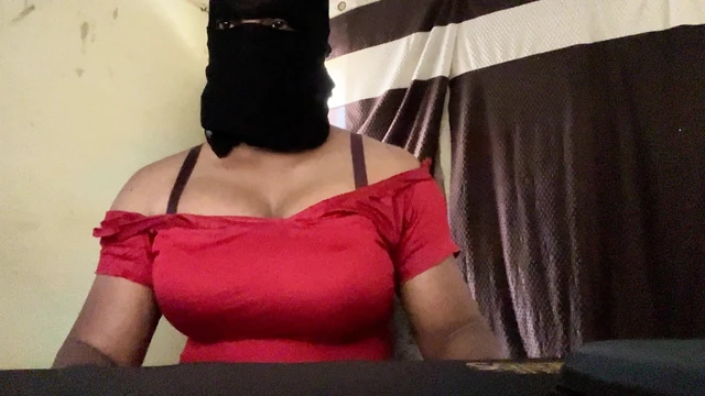 big boobs crossdresser teasing in red suit salwar