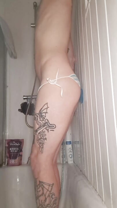 Blue panties, blue dildo
