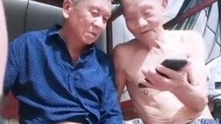 Chinese old men fucking at home