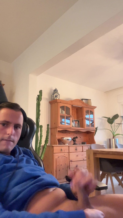 Powerful moment from "Cute german boy jerks off before playing computer"
