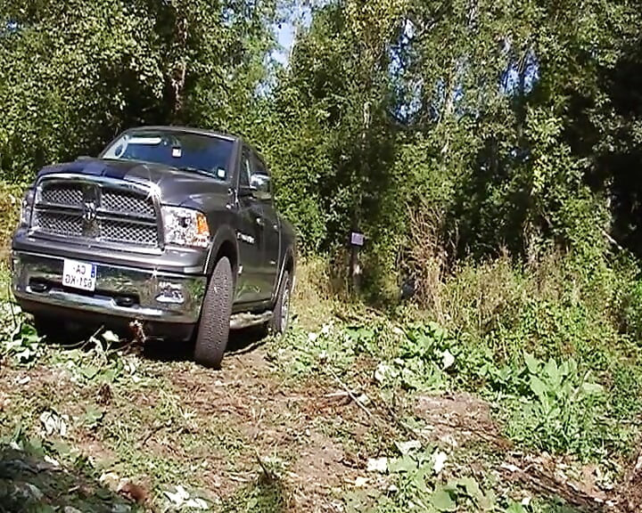 Redhead French whore takes big dick in her ass in the back of the truck