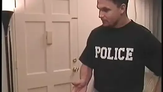 Hung cop gets his massive shaft deepthroated by blonde beauty, then fucks her