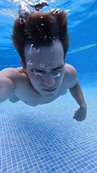 Fit twink nude pool action