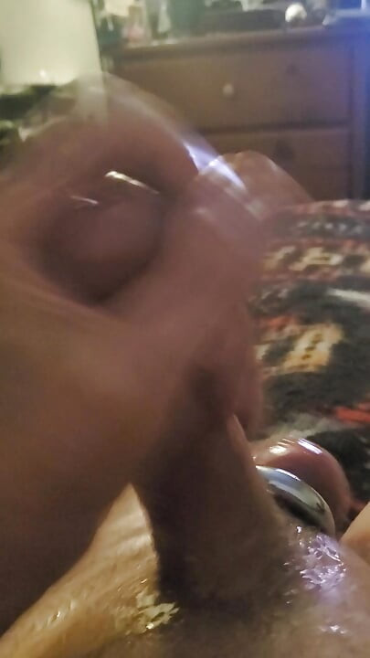HornyDiver69 wearing ball weight I started stroking and playing