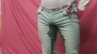 crossdresser pissing her jeans