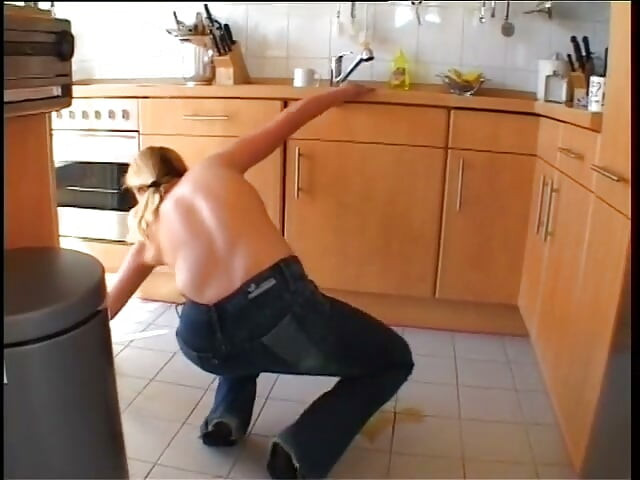 Blonde bitch with high heels gets pussy pounded and mouth filled with cum