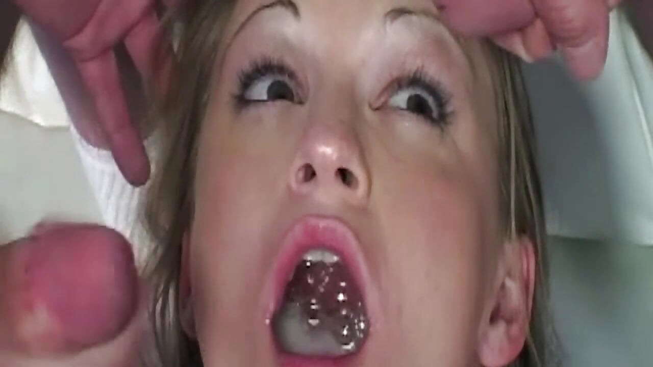 Blonde Babe Deepthroats Huge Cock with Drooling Intensity