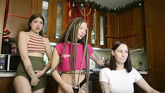 this perverted trio fucked their girlfriend's mouth hard and had more fun