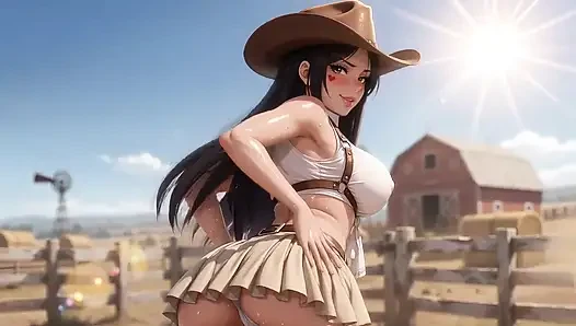 AI-Asian Cowgirl showing her moves